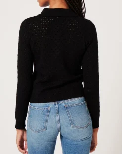 Pull ajouré Pointelle noir-Manoush Hot