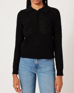 Pull ajouré Pointelle noir-Manoush Hot