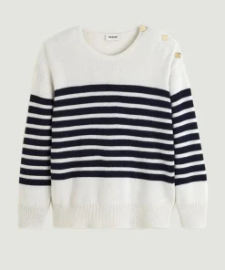 Pull Albane, mariniere, boutons blanc-Rodier Clearance