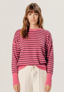 Femme Rodier Pulls^Pull Aliénor 100% Cachemire col rond, rayé orange corail