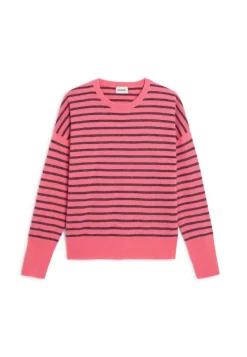Femme Rodier Pulls^Pull Aliénor 100% Cachemire col rond, rayé orange corail