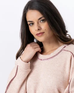 Femme Le Chat Pulls^Pull Alpaga beige rose
