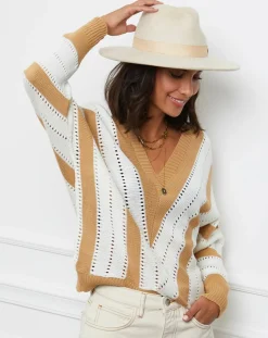 Pull Anna camel/blanc-L'Armoire de Suzette Discount