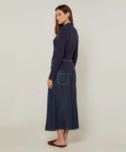 Pull Annabelle en Laine mélangée bleu denim-Rodier