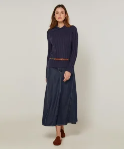 Pull Annabelle en Laine mélangée bleu denim-Rodier