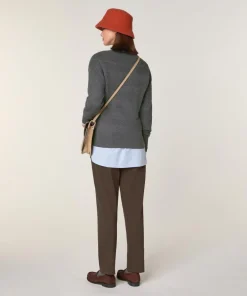 Pull Annouck 100% laine jacquard gris foncé-Rodier Outlet