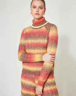 Femme Manoush Pulls^Pull Arc-en-ciel kaki