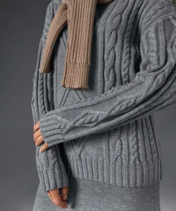Femme Rodier Pulls^Pull Arlette 100% laine col rond torsades gris