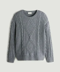 Femme Rodier Pulls^Pull Arlette 100% laine col rond torsades gris