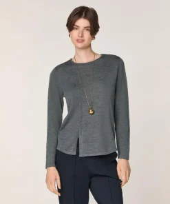 Femme Rodier Pulls^Pull Asuncion 100% laine col rond gris plomb