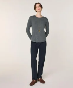Femme Rodier Pulls^Pull Asuncion 100% laine col rond gris plomb