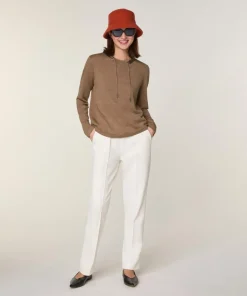 Femme Rodier Pulls^Pull Audrey 100% Laine Col Satin beige ficelle