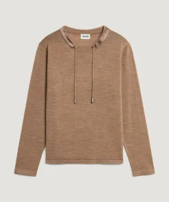 Femme Rodier Pulls^Pull Audrey 100% Laine Col Satin beige ficelle