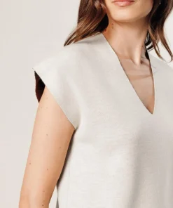 Femme Rodier Pulls^Pull Aurély manches courtes col V blanc écru