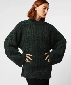 Femme Rodier Pulls^Pull Auxane, col montant à torsades vert foncé