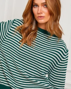 Femme Fleur de cachemire Pulls^Pull Benedicte vert/ecru
