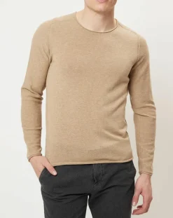 Homme Marc O'Polo Pulls^Pull bi-matière beige