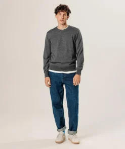 Homme Rodier Pulls^Pull Brice 100% laine col rond gris foncé
