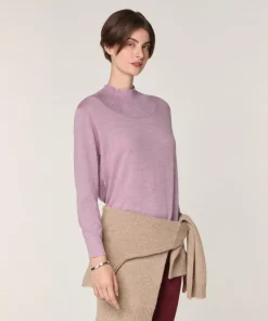 Femme Rodier Pulls^Pull Brunehilde 100% laine col montant côtelé rose bonbon