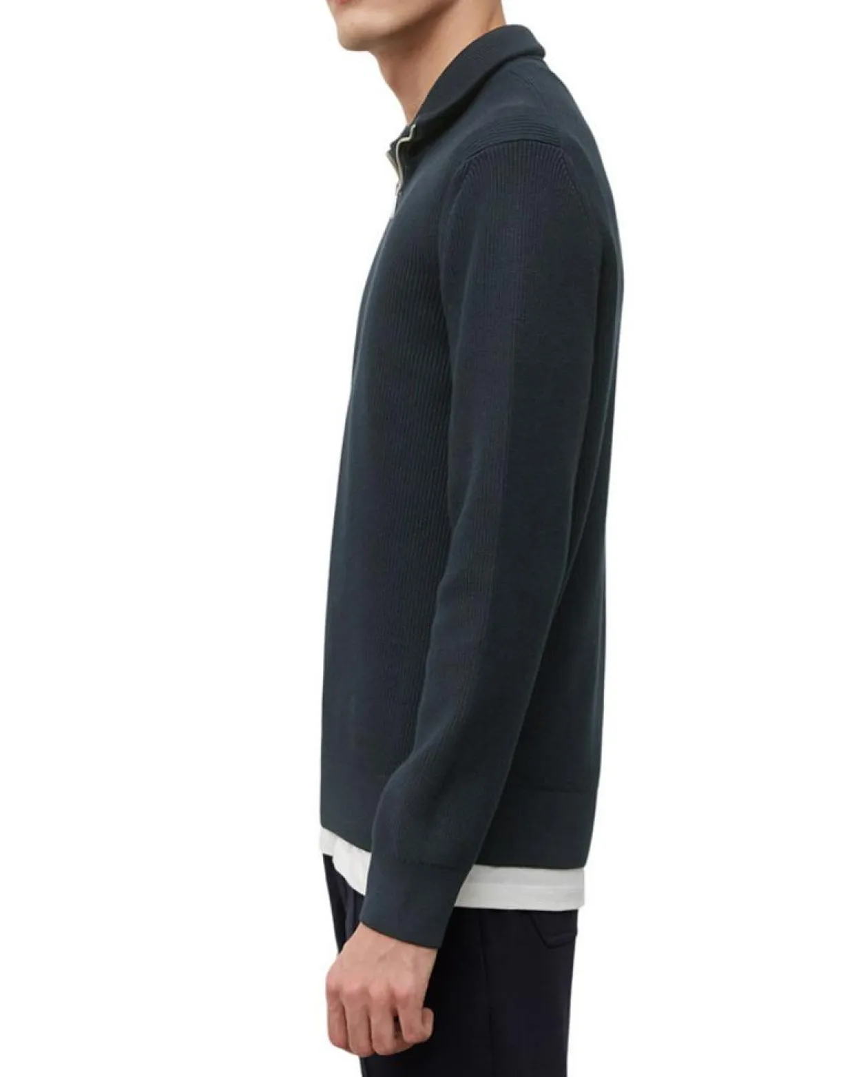 Homme Marc O'Polo Pulls^Pull Camioneur Cotelé bleu marine