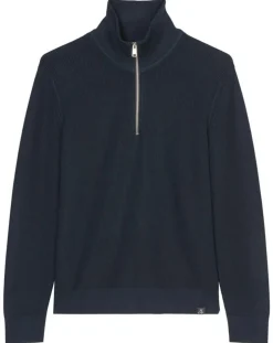 Homme Marc O'Polo Pulls^Pull Camioneur Cotelé bleu marine