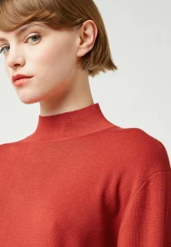Pull Camélia col montant orange rouille-Rodier Discount