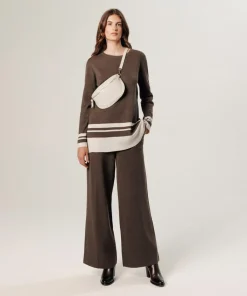 Femme Rodier Pulls^Pull Cheyenne rayures inférieures marron havane
