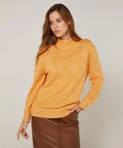 Femme Rodier Pulls^Pull chiné Guillemette col montant jaune
