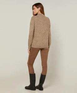 Pull chiné Leonarde col montant marron-Rodier