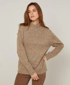 Pull chiné Leonarde col montant marron-Rodier