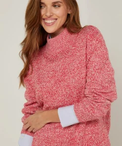 Femme Rodier Pulls^Pull chiné Victorine col montant rose