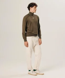 Homme Rodier Pulls^Pull Christophe 100% laine col rond marron écorce
