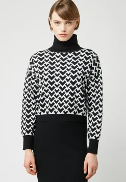 Femme Rodier Pulls^Pull Claire-Alix court jacquard col roulé noir