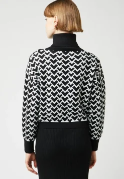 Femme Rodier Pulls^Pull Claire-Alix court jacquard col roulé noir