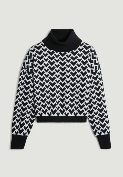 Femme Rodier Pulls^Pull Claire-Alix court jacquard col roulé noir