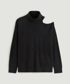 Femme Rodier Pulls^Pull Clémentine, col roulé, épaule denudée noir