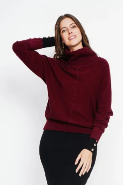 Femme Assuili Sweats^Pull col boule bordeaux