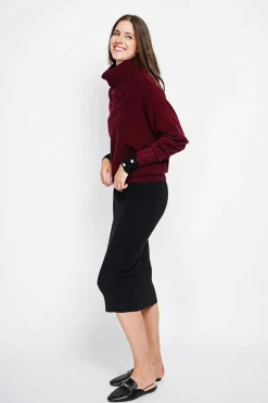 Femme Assuili Sweats^Pull col boule bordeaux