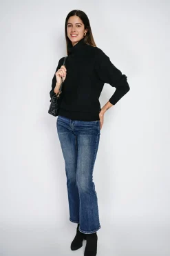Pull col boule noir-Assuili