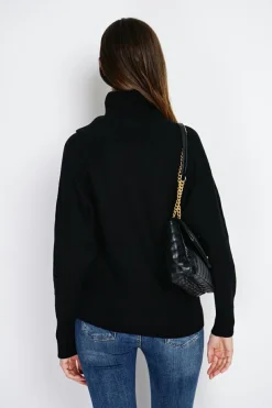 Pull col boule noir-Assuili