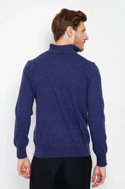 Pull col camionneur bleu nuit-C&Jo Clearance
