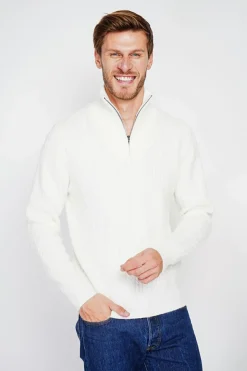 Pull col camionneur naturel-C&Jo Discount