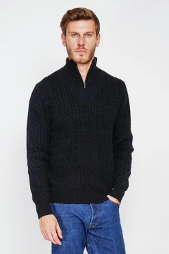 Pull col camionneur noir-C&Jo Online