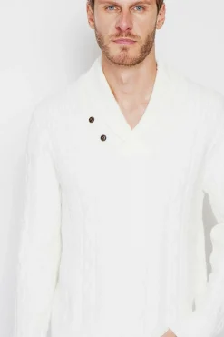 Homme C&Jo Pulls^Pull col châle naturel