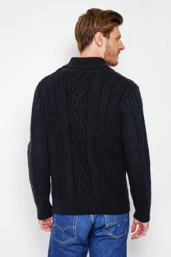 Homme C&Jo Pulls^Pull col châle noir