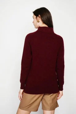 Femme C&Jo Sweats^Pull col montant bordeaux