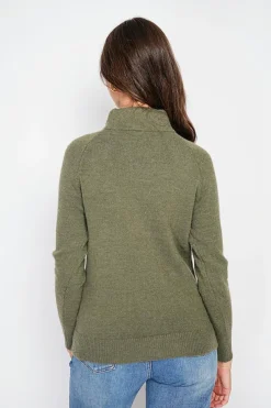 Femme C&Jo Pulls^Pull col montant kaki