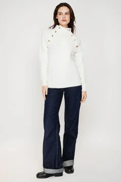 Femme C&Jo Pulls^Pull col montant naturel