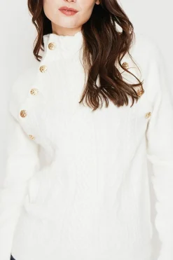 Femme C&Jo Pulls^Pull col montant naturel