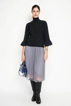 Femme Assuili Sweats^Pull col montant torsadé noir